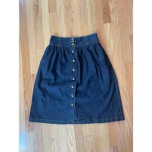 Vintage St Johns Bay Denim Skirt with Metal Buttons‎ and pockets Size S